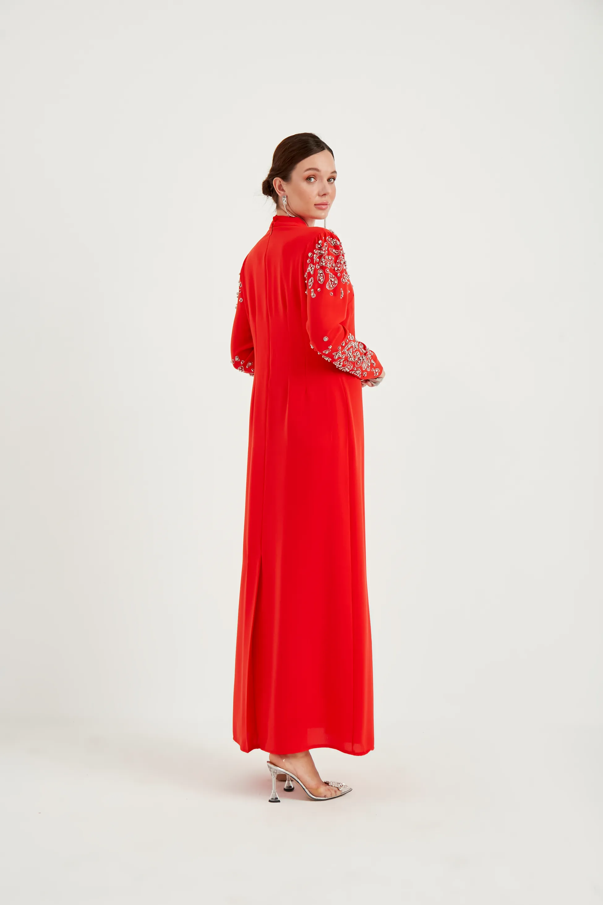 İNCİ TAŞLI ELBİSE