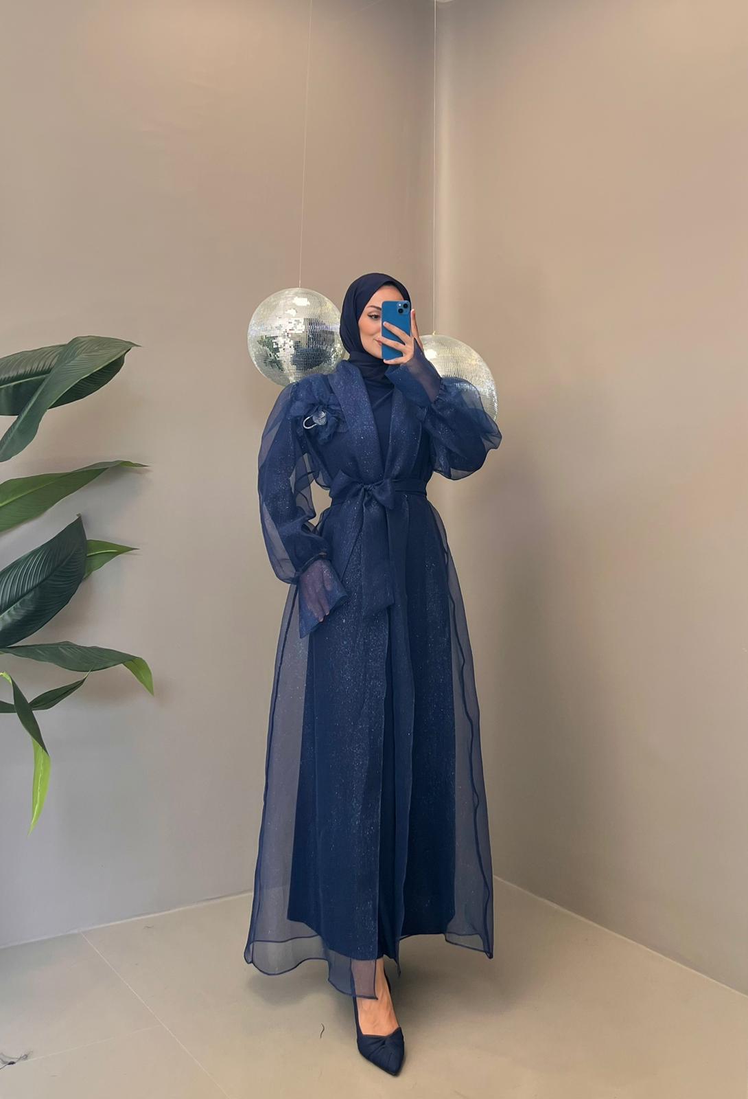 Bergama Çiçek Detaylı Abaya