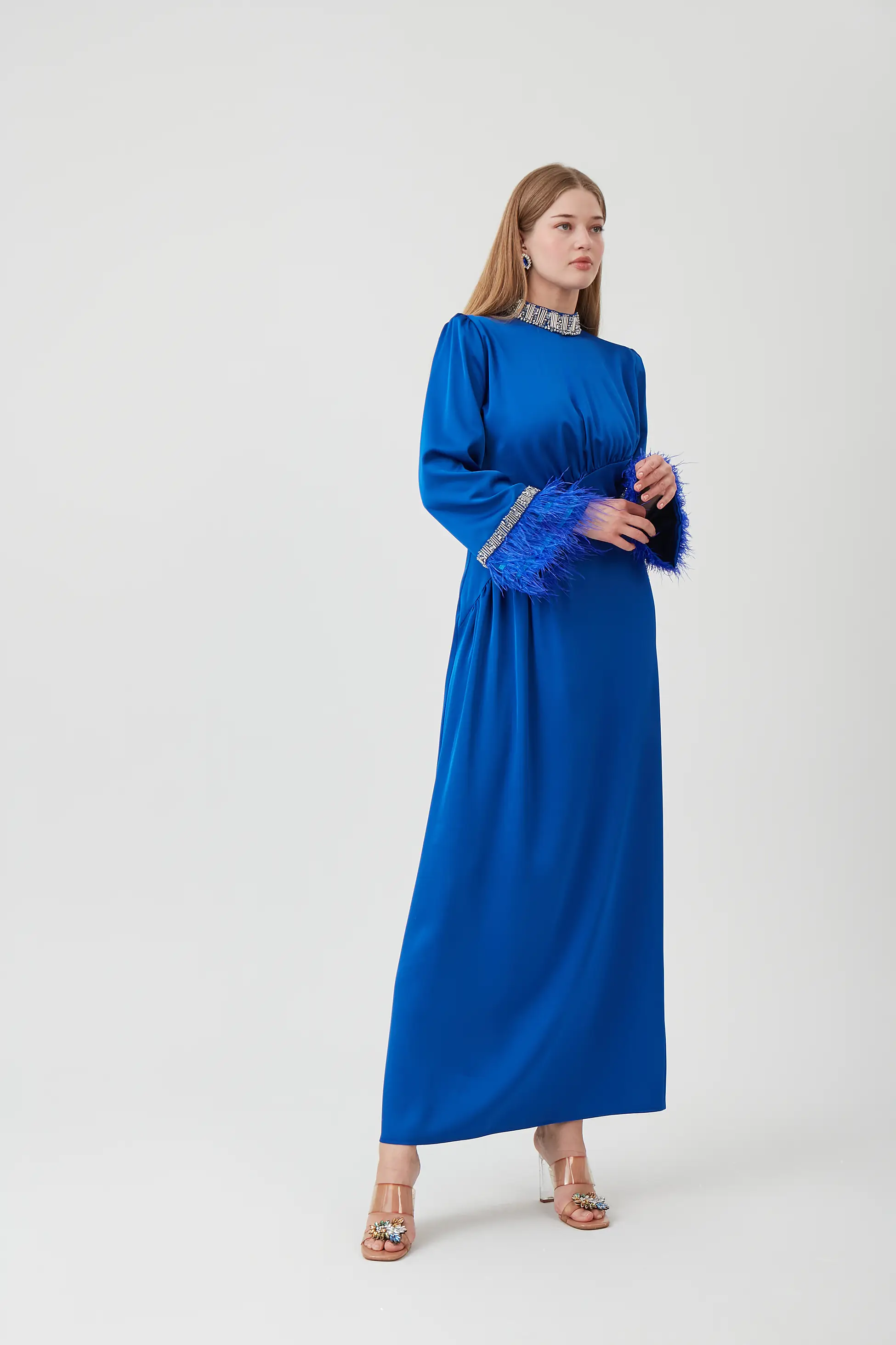 SULTAN MODEL SATEN TAŞLI ABİYE ELBİSE