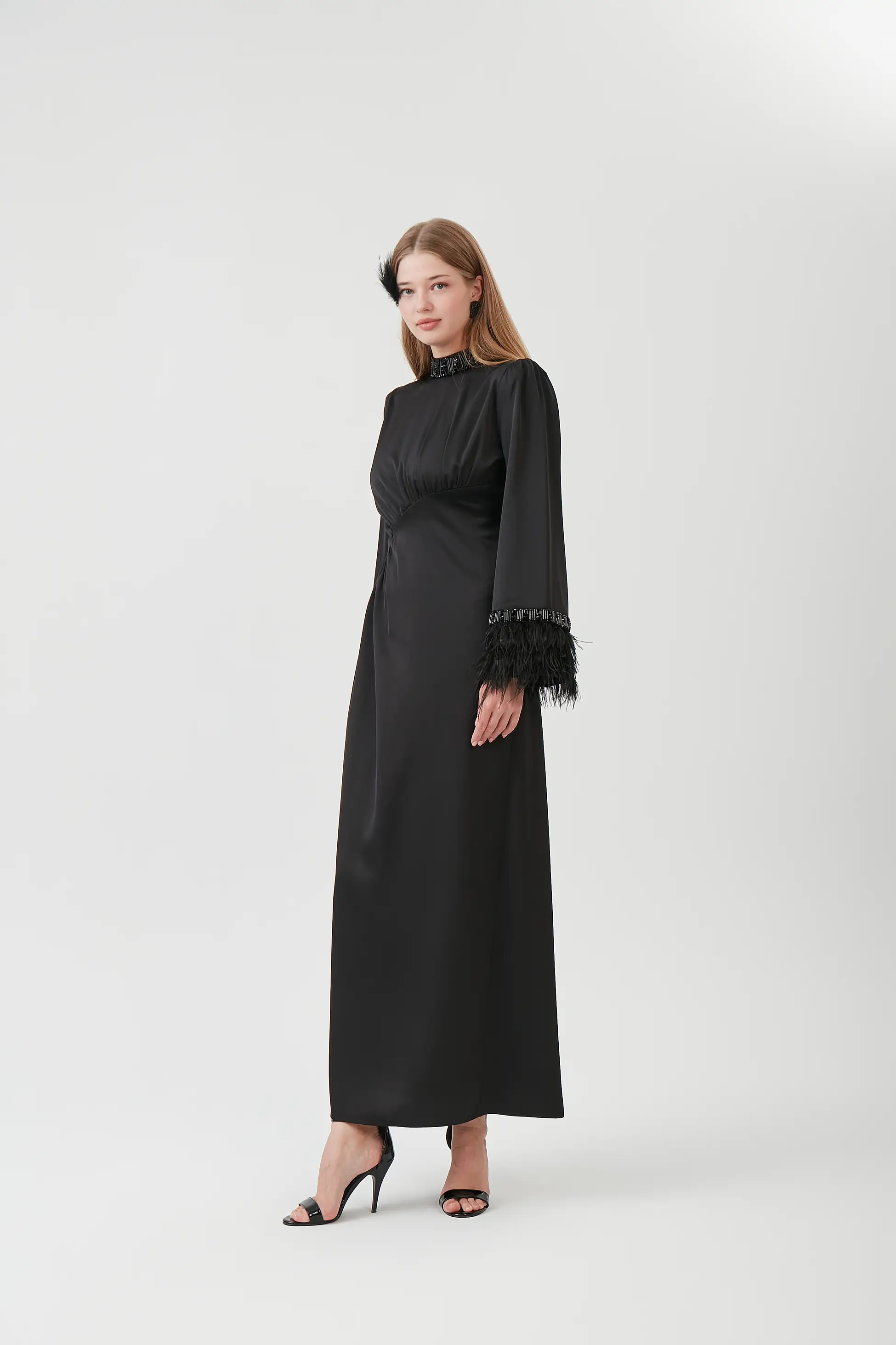 SULTAN MODEL SATEN TAŞLI ABİYE ELBİSE