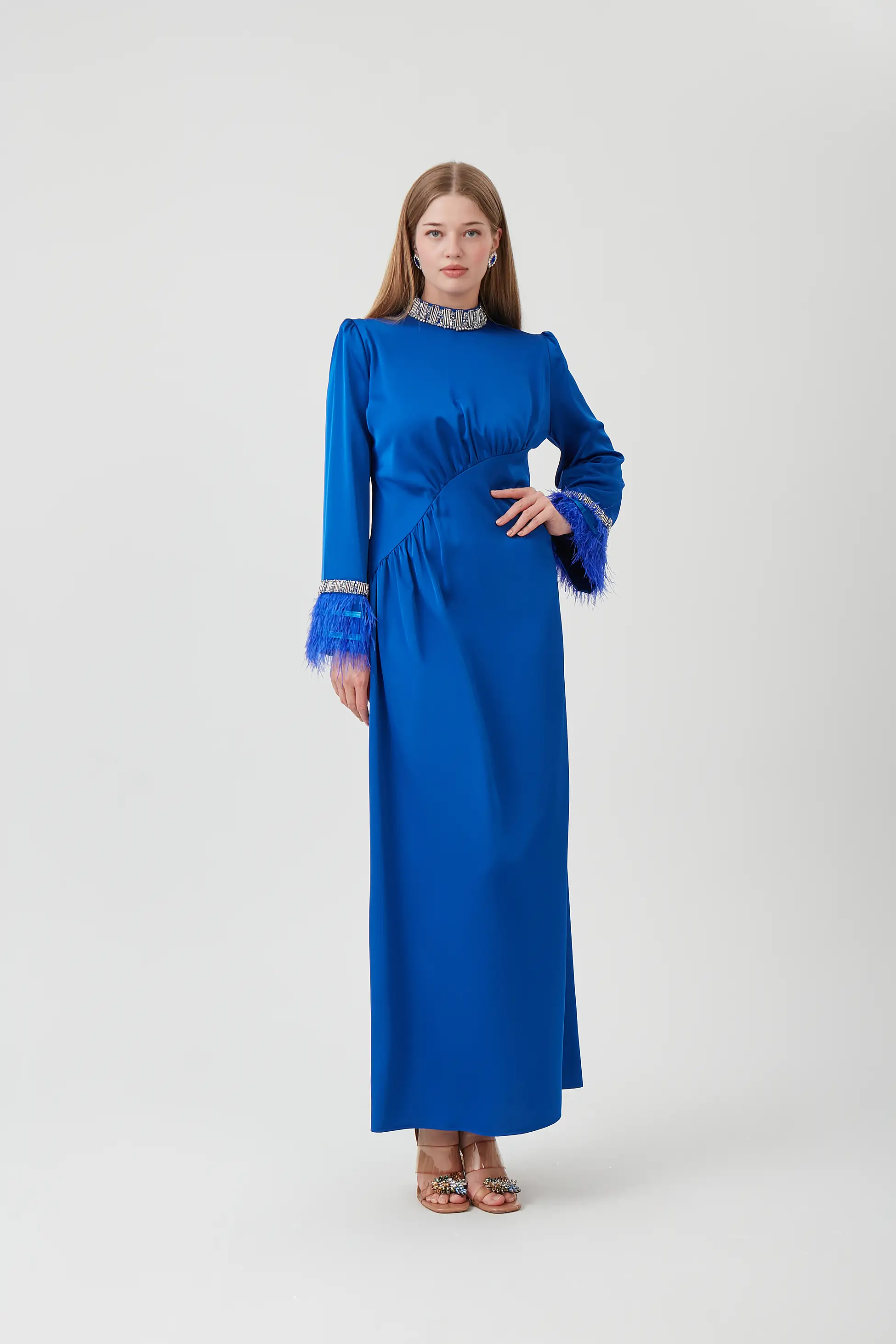 SULTAN MODEL SATEN TAŞLI ABİYE ELBİSE