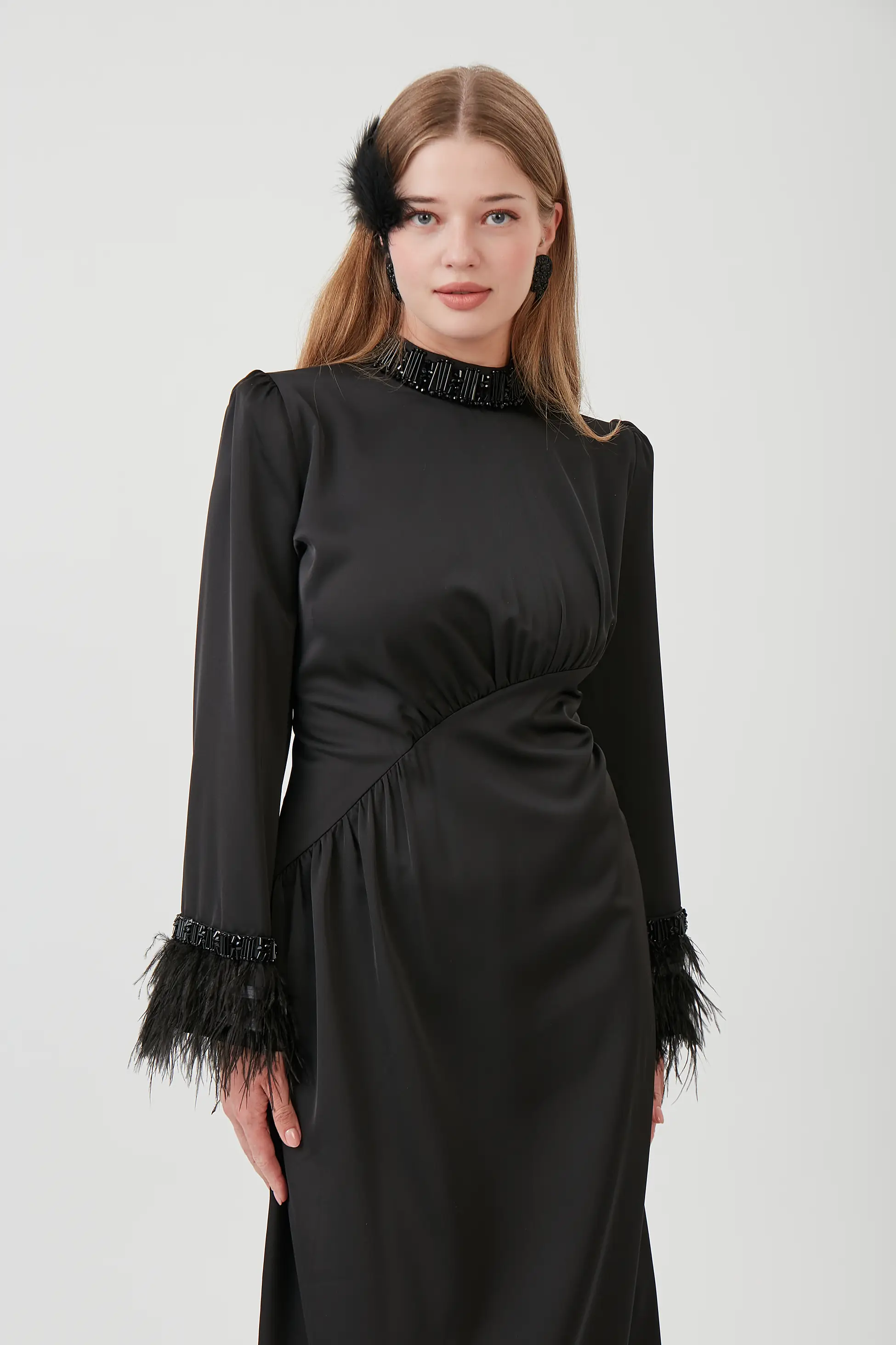 SULTAN MODEL SATEN TAŞLI ABİYE ELBİSE